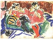 Ernst Ludwig Kirchner Two women at a couch Germany oil painting artist